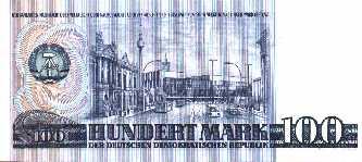 100 Mark der DDR, Serie 1975, Rckseite