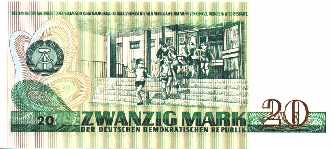 20 Mark der DDR, 1975, Rckseite